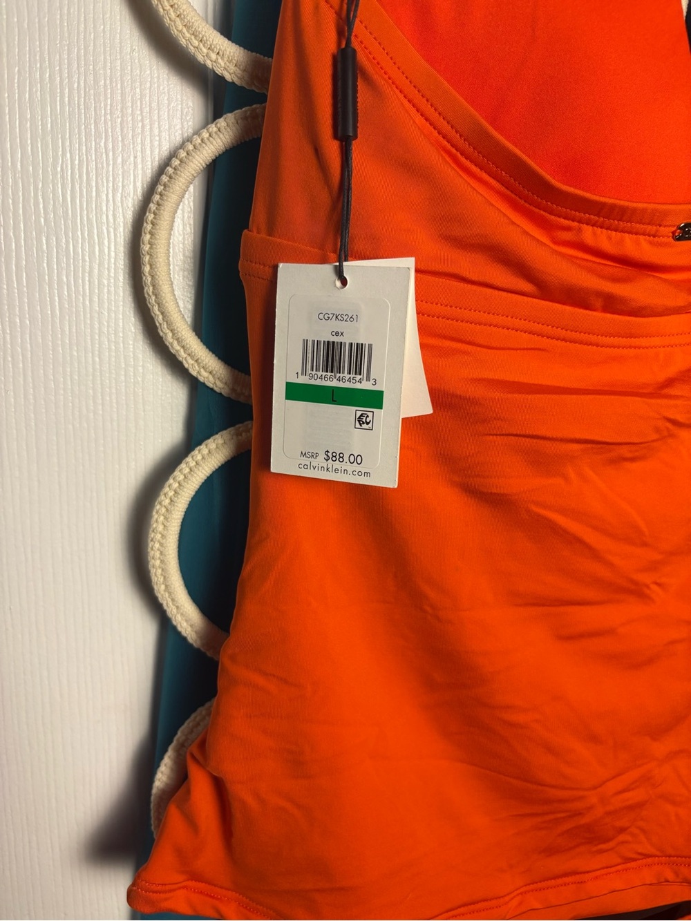 Calvin Klein Bright Orange Women's Tankini Top with shorts bottoms NWT LARGE 🔥 - Picture 7 of 16